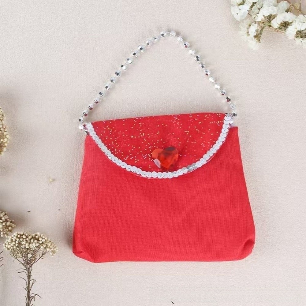 Photography Year - Mehrfarbige Prinzessinnen-Handtasche mit Schneeflockenmuster und Pfirsichherz-Design,