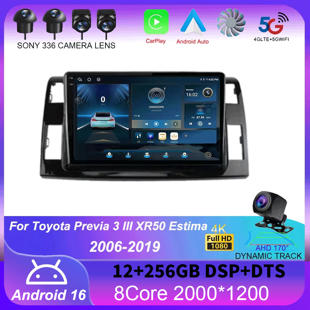 Photograph Mp3 - Android 16 Auto-Autoradio für Toyota Previa