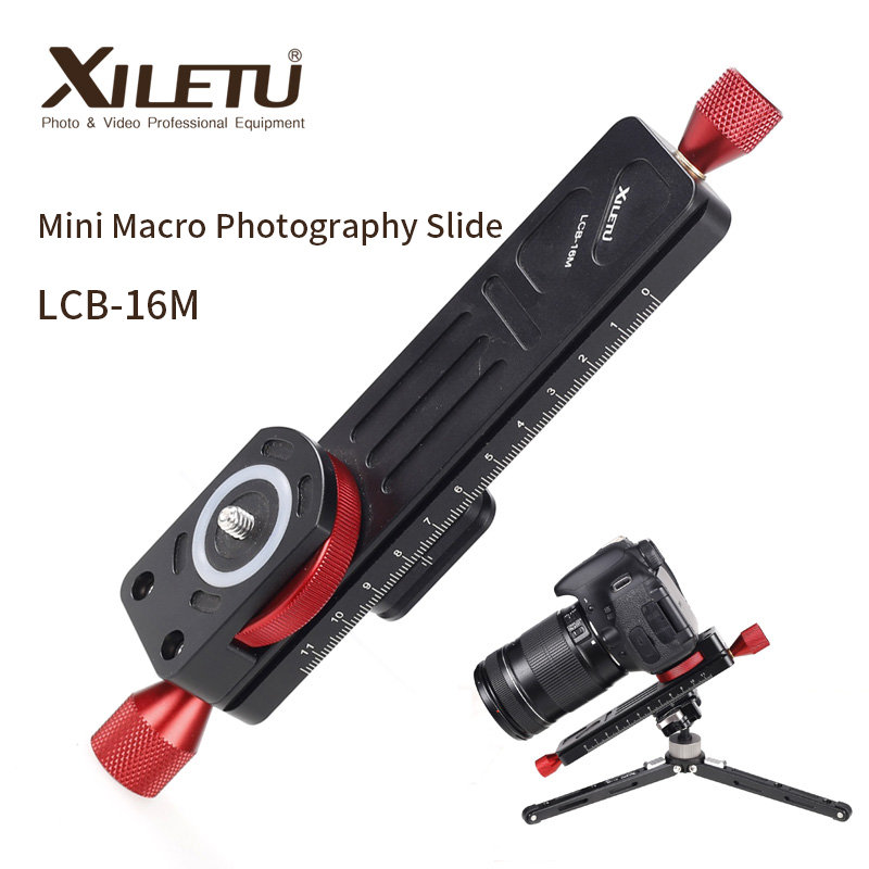 Camera Slider Rail - XILETU LCB-16M Mini-Makro-Fotografie-Schienenschieber, tragbare Tischrutsche für
