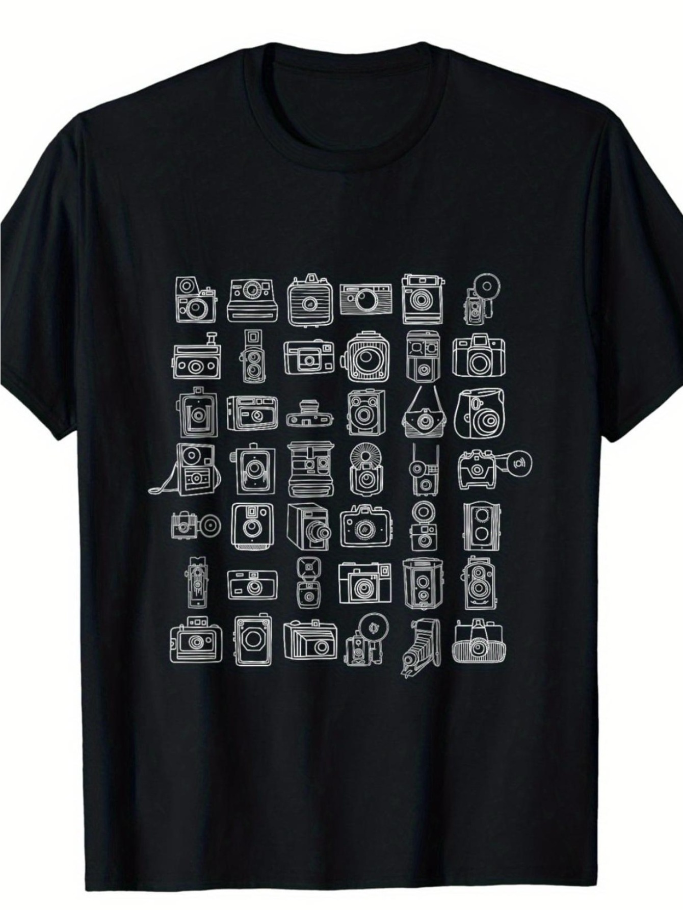 Photography Graphic Design - Herren-Grafik-T-Shirt mit Kamera-Design - Schwarz mit