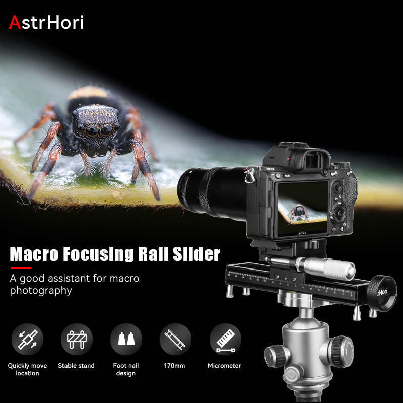 Camera Slider Rail - AstrHori 170 MM Tragbare Aluminiumlegierung Makro