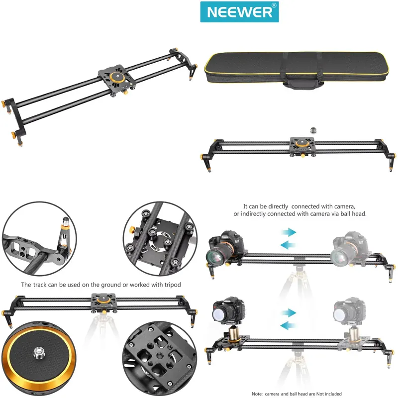 Camera Slider Rail - Neewer 39,4 Zoll/100 cm Kohlefaser-Kameragleitschiene Videostabilisator