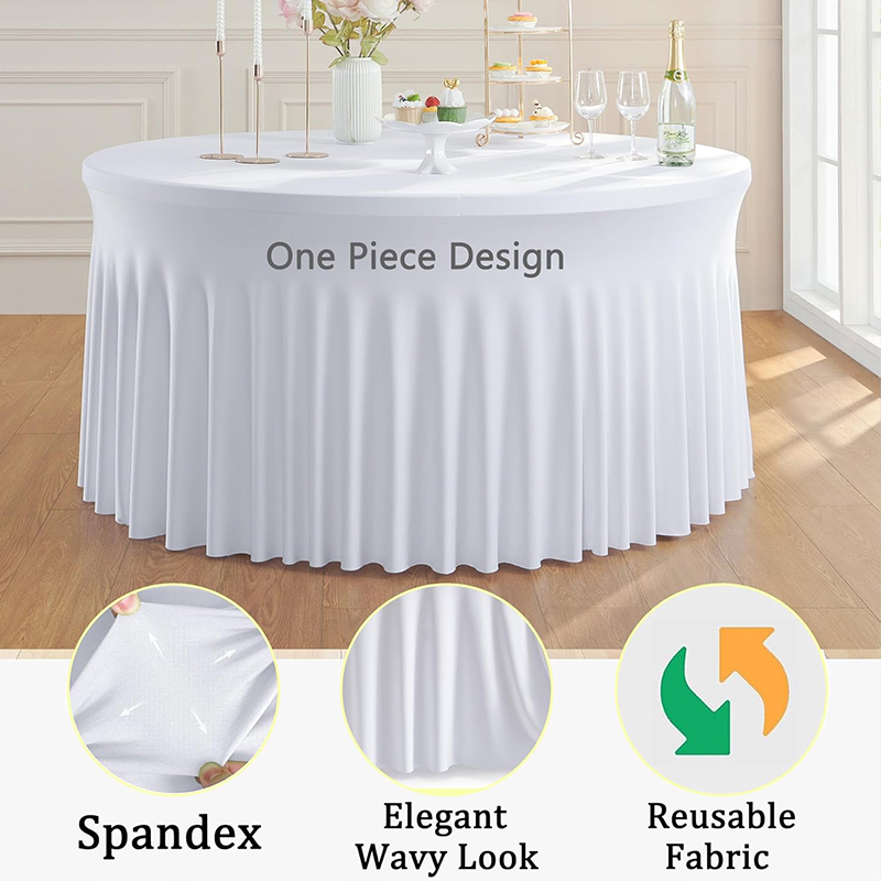 Weiße runde Spandex-Tischdecke – Photography Hotel Bewertung und Preis