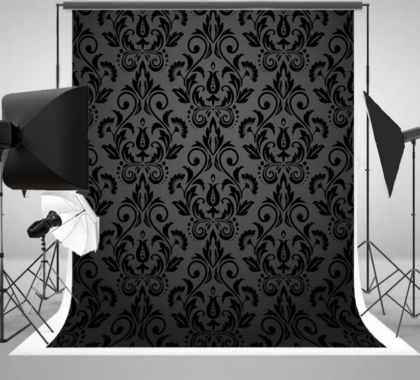 Schwarz grau weiß Damast dunkl – Photography Dark Cloth Bewertung und Preis